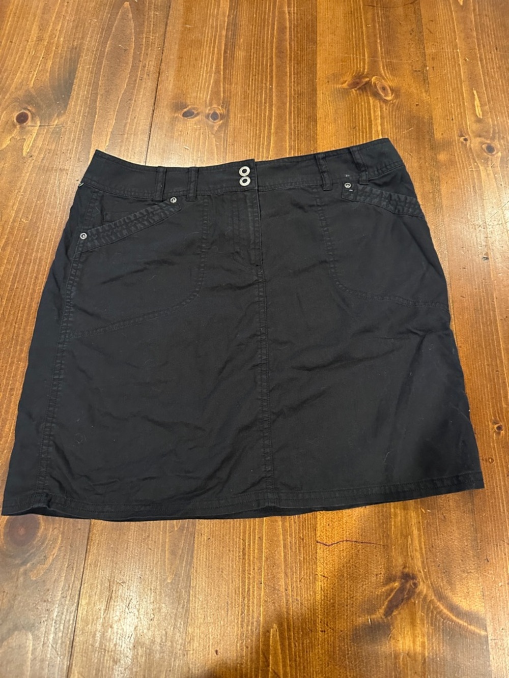 Everyday Black Cotton Mini Skirt